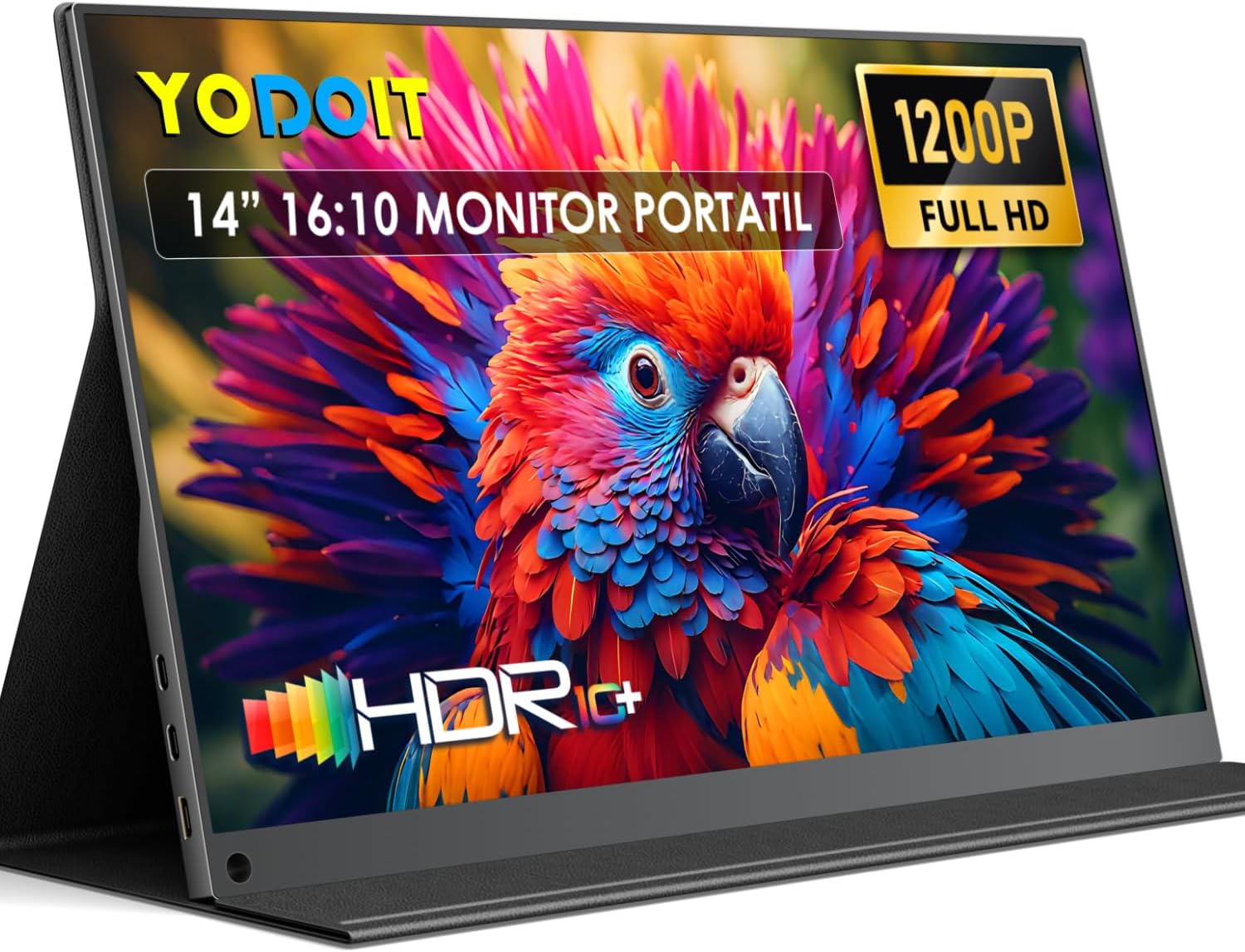 Moniteur portable 1920x1080 Ecran de moniteur FHD Affichage IPS avec haut-parleurs integres USB Type C Moniteur de soins oculaires