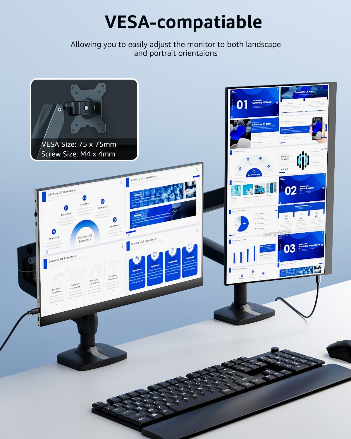 Yodoit Portable Monitor, 15.6" 1920×1080P FHD Screen IPS Display with Kickstand, USB-C & HDMI Connectivity, Built-in Speakers, for Laptop/PC/Mac/PS3/4/5/Xbox