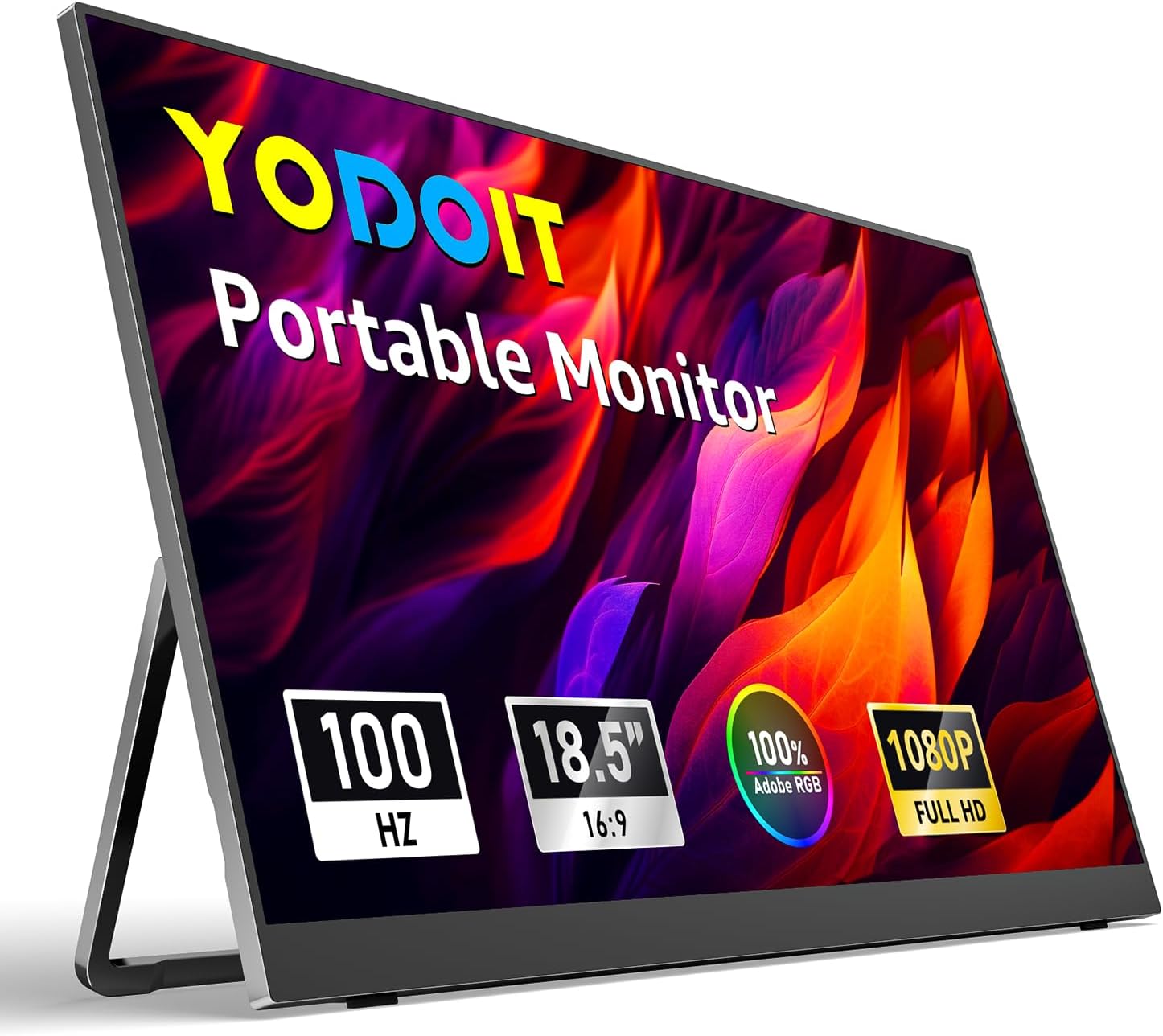 Moniteur portable 1920x1080 Ecran de moniteur FHD Affichage IPS avec haut-parleurs integres USB Type C Moniteur de soins oculaires