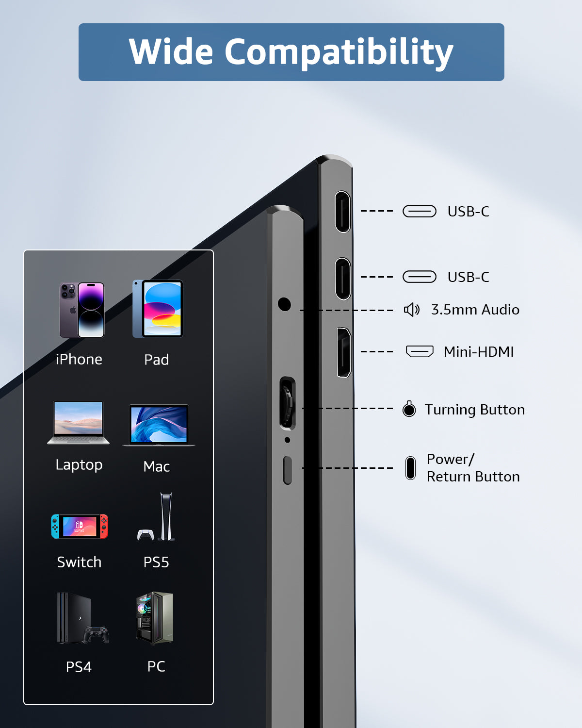 YODOIT Portable Monitor | 15.6” FHD 1080P